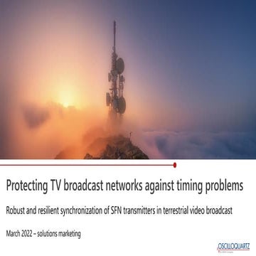 Protecting TV broadcast networks against timing problems