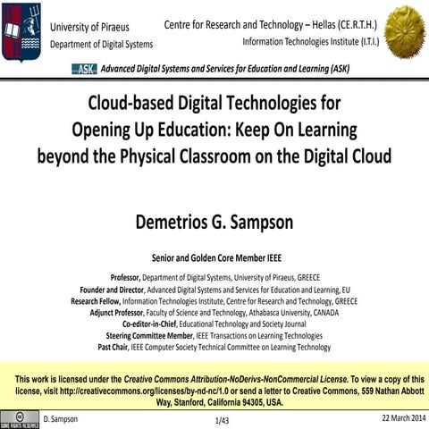 Cloud-based Digital Technologies for Opening Up Education: Keep On Learning ...