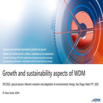 Growth and sustainability aspects of WDM