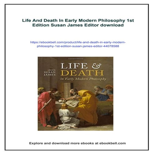 Life And Death In Early Modern Philosophy 1st Edition Susan James ...