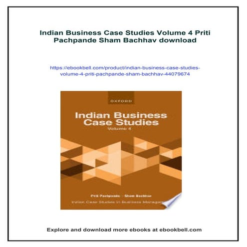 Indian Business Case Studies Volume 4 Priti Pachpande Sham Bachhav
