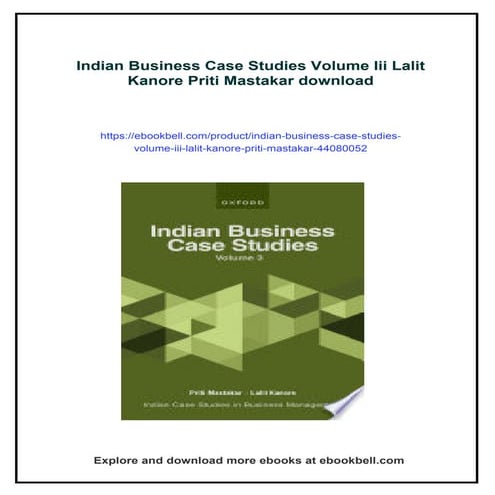 Indian Business Case Studies Volume Iii Lalit Kanore Priti Mastakar