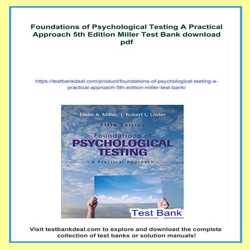 Foundations of Psychological Testing A Practical Approach 5th Edition ...