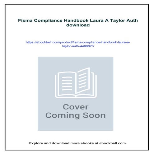 Fisma Compliance Handbook Laura A Taylor Auth