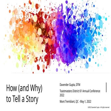 How To Tell A Story - A Simple Structure
