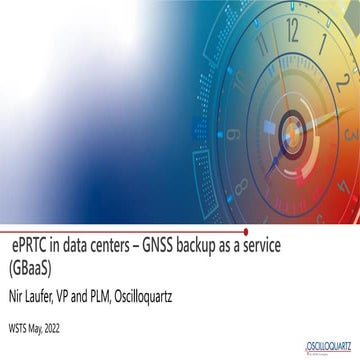 ePRTC in data centers – GNSS backup as a service (GBaaS)