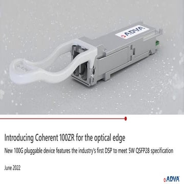 Introducing Coherent 100ZR for the optical edge