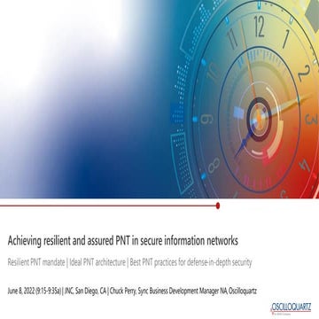 Achieving resilient and assured PNT in secure information networks