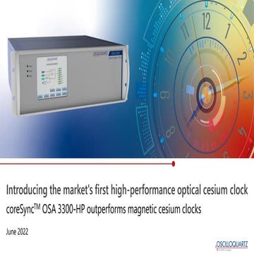 Introducing the market's first high-performance optical cesium clock