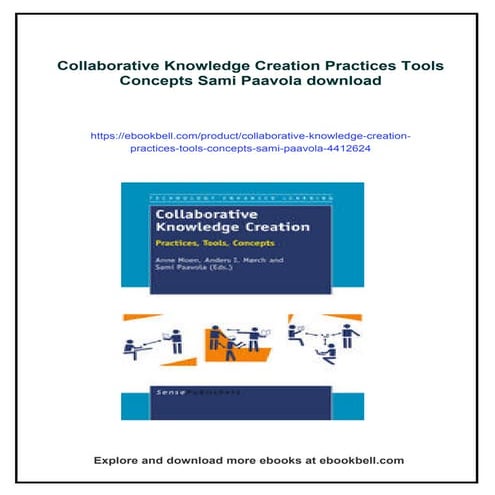Collaborative Knowledge Creation Practices Tools Concepts Sami Paavola