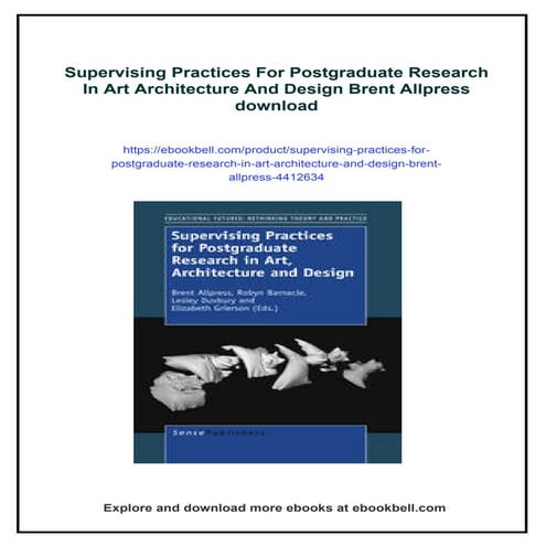 Supervising Practices For Postgraduate Research In Art Architecture And ...