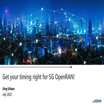 Get your timing right for 5G OpenRAN!