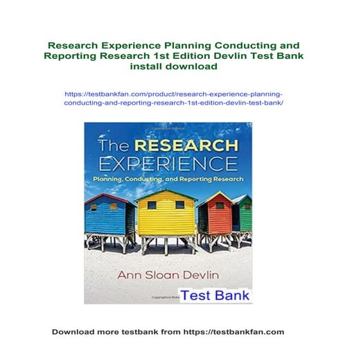 Research Experience Planning Conducting and Reporting Research 1st Edition De...