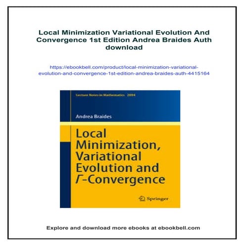 Local Minimization Variational Evolution And Convergence 1st Edition ...