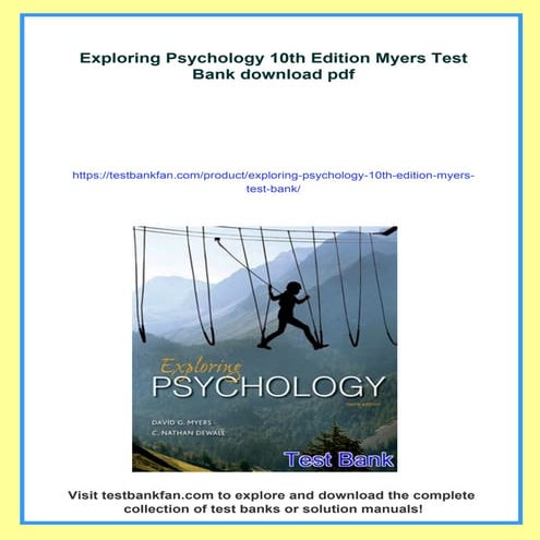 Exploring Psychology 10th Edition Myers Test Bank | PDF