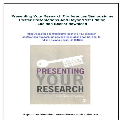 Presenting Your Research Conferences Symposiums Poster Presentations ...