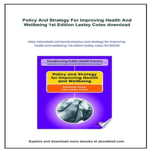 Policy And Strategy For Improving Health And Wellbeing 1st Edition ...