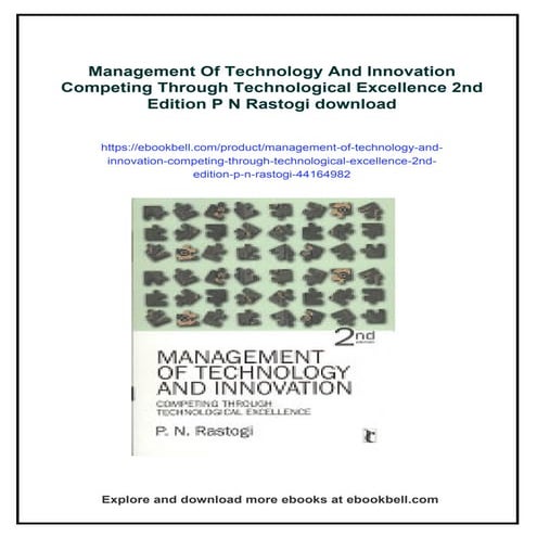Management Of Technology And Innovation Competing Through Technological Excellence 2nd Edition P N Rastogi