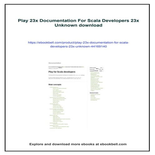 Play 23x Documentation For Scala Developers 23x Unknown