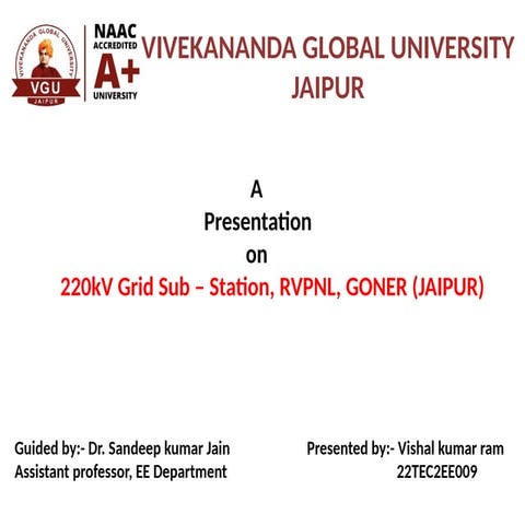 220kv Grid-Substaion goner (jaipur) vishal | PPTX