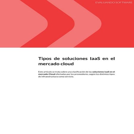 Tipos de soluciones IaaS en el mercado cloud