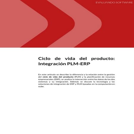 Ciclo de vida del producto: Integración PLM-ERP