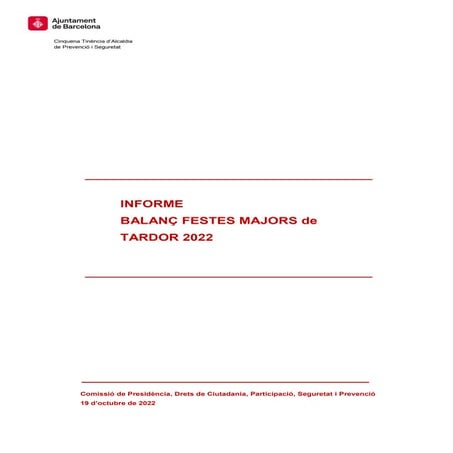 Balanç de Festes Majors de tardor 2022