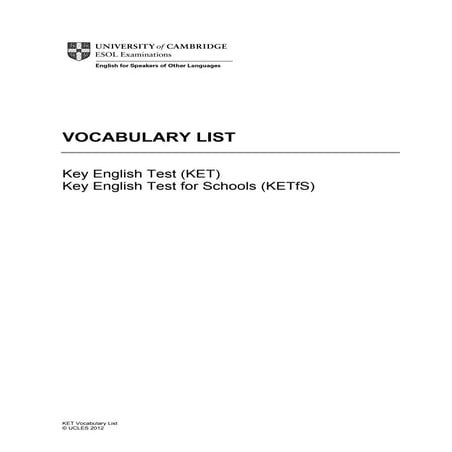 22105 ket-vocabulary-list 2012 | PDF