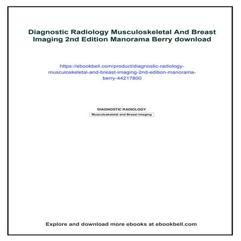 Diagnostic Radiology Musculoskeletal And Breast Imaging 2nd Edition ...