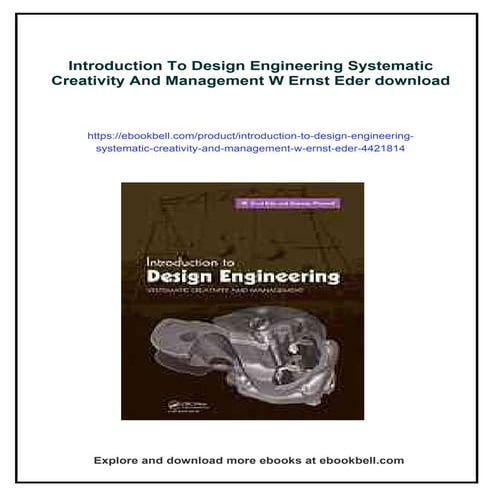 Introduction To Design Engineering Systematic Creativity And Management ...