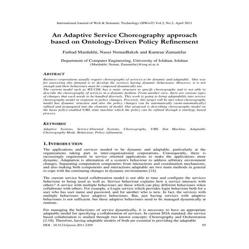 An Adaptive Service Choreography approach based on Ontology-Driven Policy Ref...