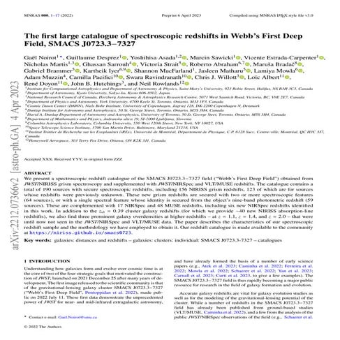The first large catalogue of spectroscopic redshifts in Webb’s First Deep Fie...
