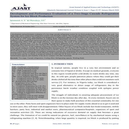 Development and Performance Evaluation of a Two-Stage Cascade ...