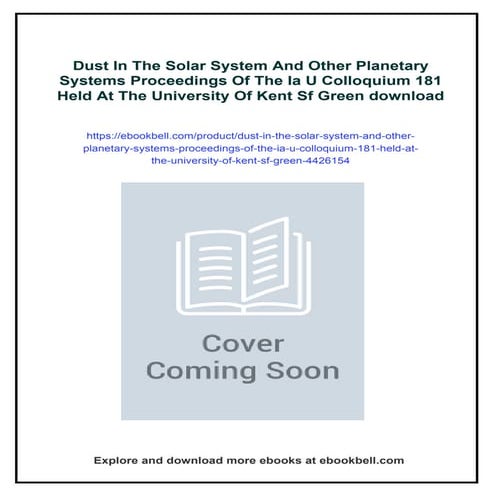 Dust In The Solar System And Other Planetary Systems Proceedings Of The Ia U ...