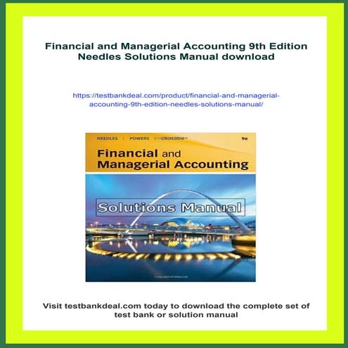 Financial and Managerial Accounting 9th Edition Needles Solutions ...