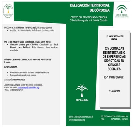 XIV Jornadas de CCSS. Programa