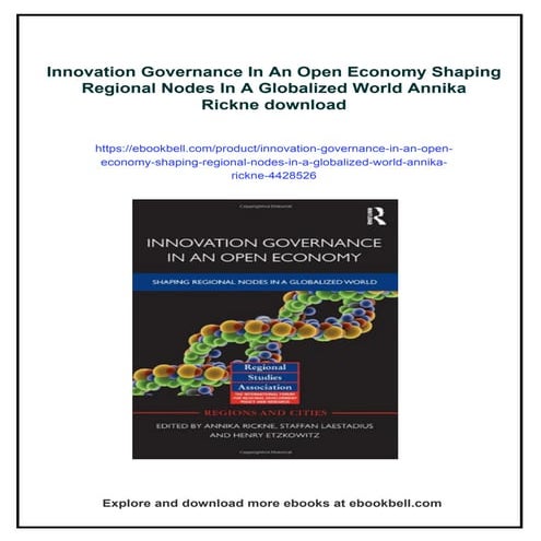 Innovation Governance In An Open Economy Shaping Regional Nodes In A ...