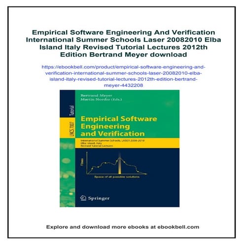 Empirical Software Engineering And Verification International Summer Schools ...