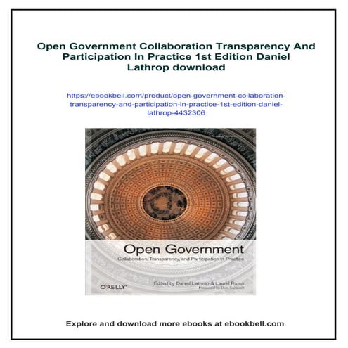 Open Government Collaboration Transparency And Participation In Practice 1st ...