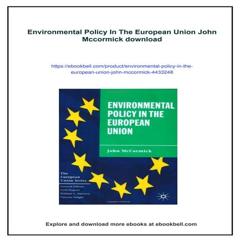 Environmental Policy In The European Union John Mccormick | PDF