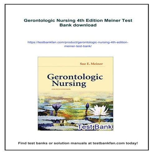 Gerontologic Nursing 4th Edition Meiner Test Bank | PDF