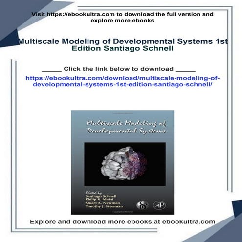 Multiscale Modeling of Developmental Systems 1st Edition Santiago ...
