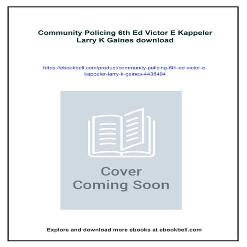 Community Policing 6th Ed Victor E Kappeler Larry K Gaines