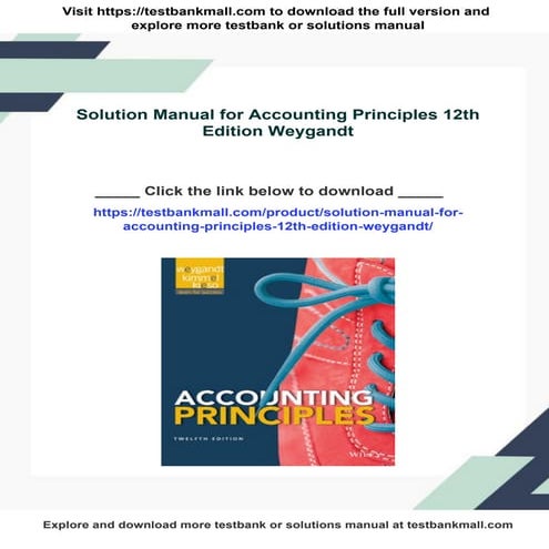 Solution Manual for Accounting Principles 12th Edition Weygandt | PDF