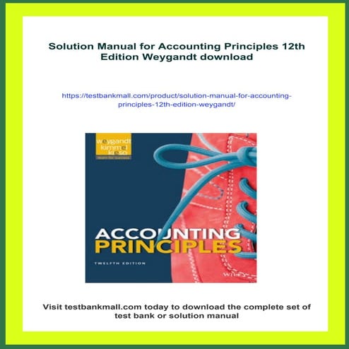 Solution Manual for Accounting Principles 12th Edition Weygandt | PDF