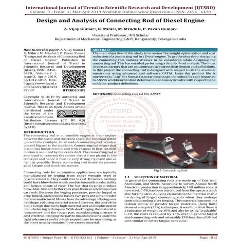 Design and Analysis of Connecting Rod of Diesel Engine | PDF