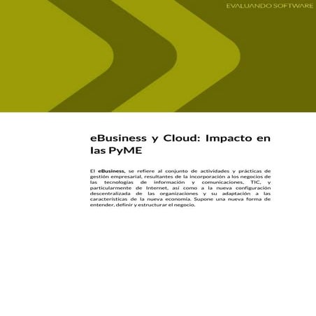 eBusiness y Cloud: Impacto en las PyME