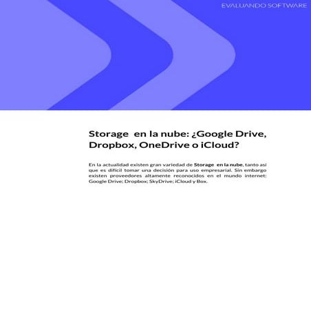 Storage en la nube: ¿Google Drive, Dropbox, Skydrive o iCloud?