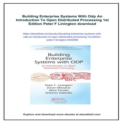 Building Enterprise Systems With Odp An Introduction To Open Distributed Proc...