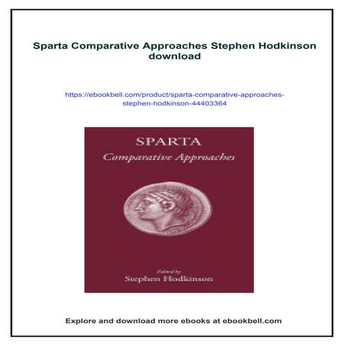 Sparta Comparative Approaches Stephen Hodkinson | PDF